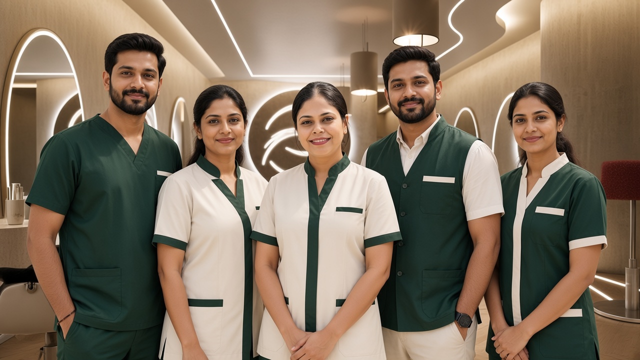 The ERA Cosmetology Clinic team together in Punalur